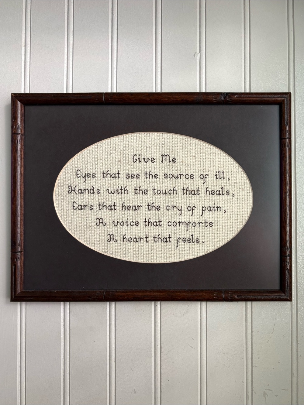 Vintage Framed “Health Care Professional’s Prayer” Cross-Stitch Nurse’s Gift VTG